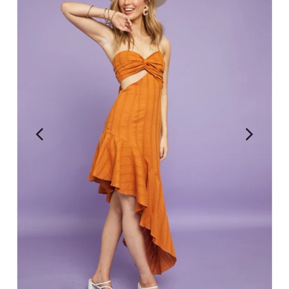 Orange asymmetric dress - Picture 6 of 13